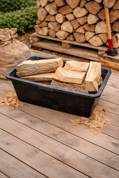 Firewood Storage Tub Log Holder Heavy Duty Plastic Builder Bucket 40/60/80/90L