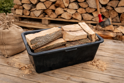 Firewood Storage Tub Log Holder Heavy Duty Plastic Builder Bucket 40/60/80/90L