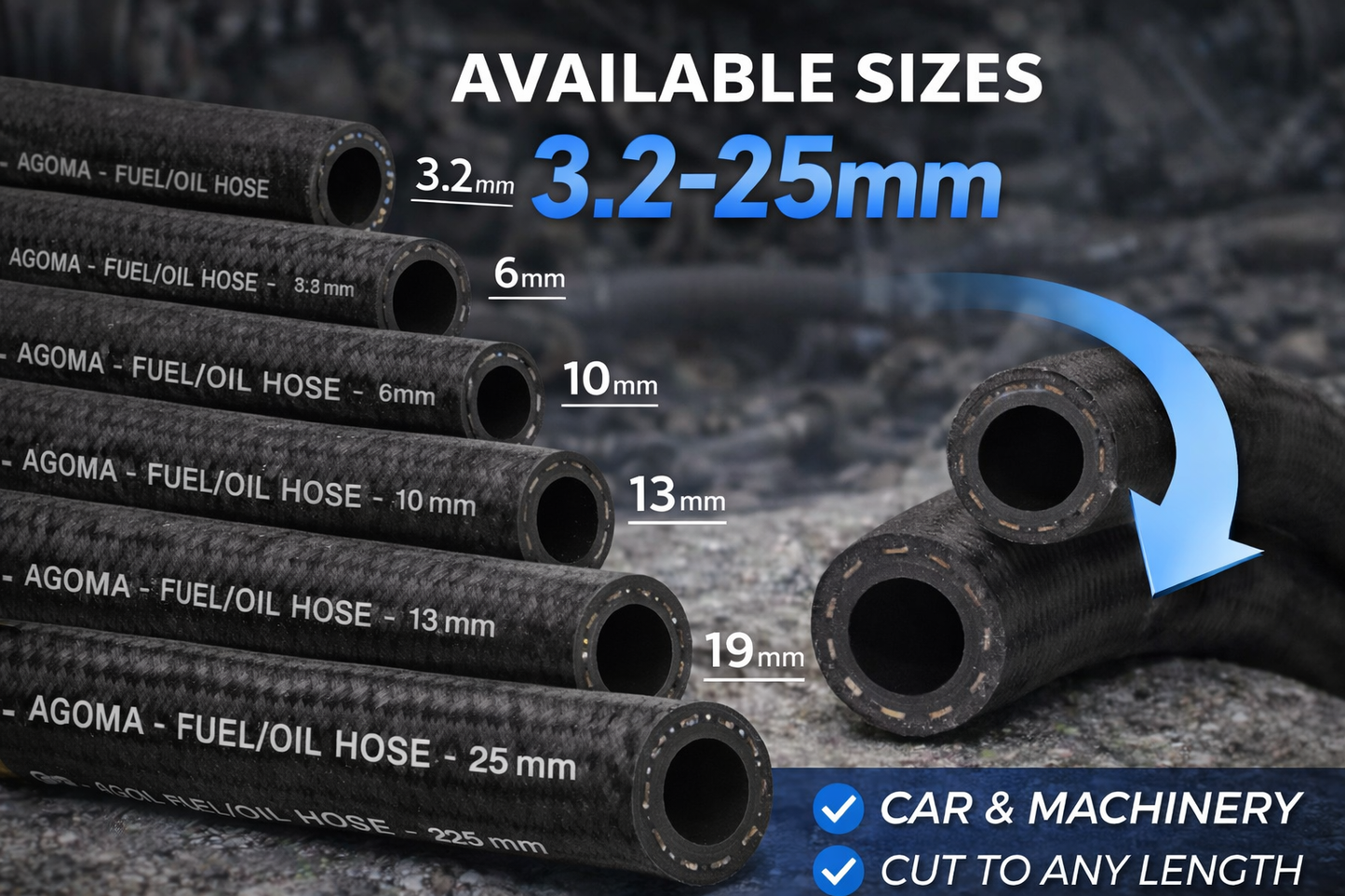 Reinforced Nitrile Fuel Hose – Suitable for E10 Unleaded, Diesel, Oil & Breather