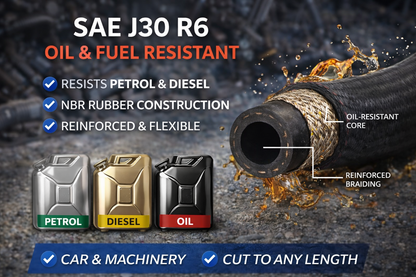 Reinforced Nitrile Fuel Hose – Suitable for E10 Unleaded, Diesel, Oil & Breather