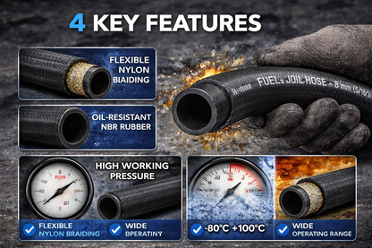 Reinforced Nitrile Fuel Hose – Suitable for E10 Unleaded, Diesel, Oil & Breather