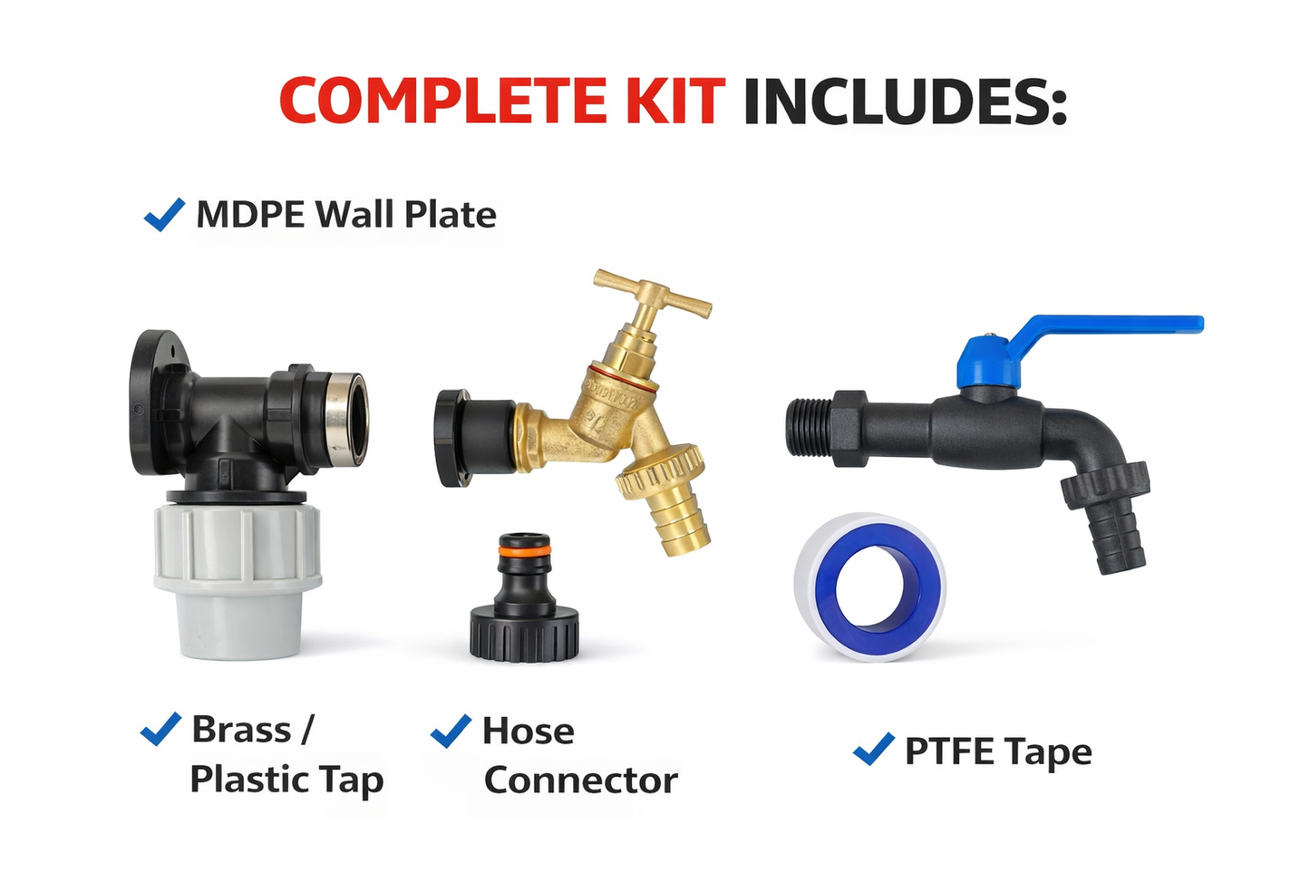 20mm 25mm MDPE Wall Plate Tap Connector Backplate BSP Brass Garden Tap