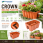 Garden Balcony Rail Planter 12L Terracotta Flower Pot Fits Railings 6.5cm