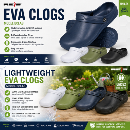 EVA Clogs Unisex Lightweight Garden Kitchen Nursing Waterproof Slip On Shoes