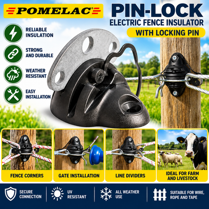 Electric Fence Insulator Pin Lock Gate Corner Post Connector Farm Fencing