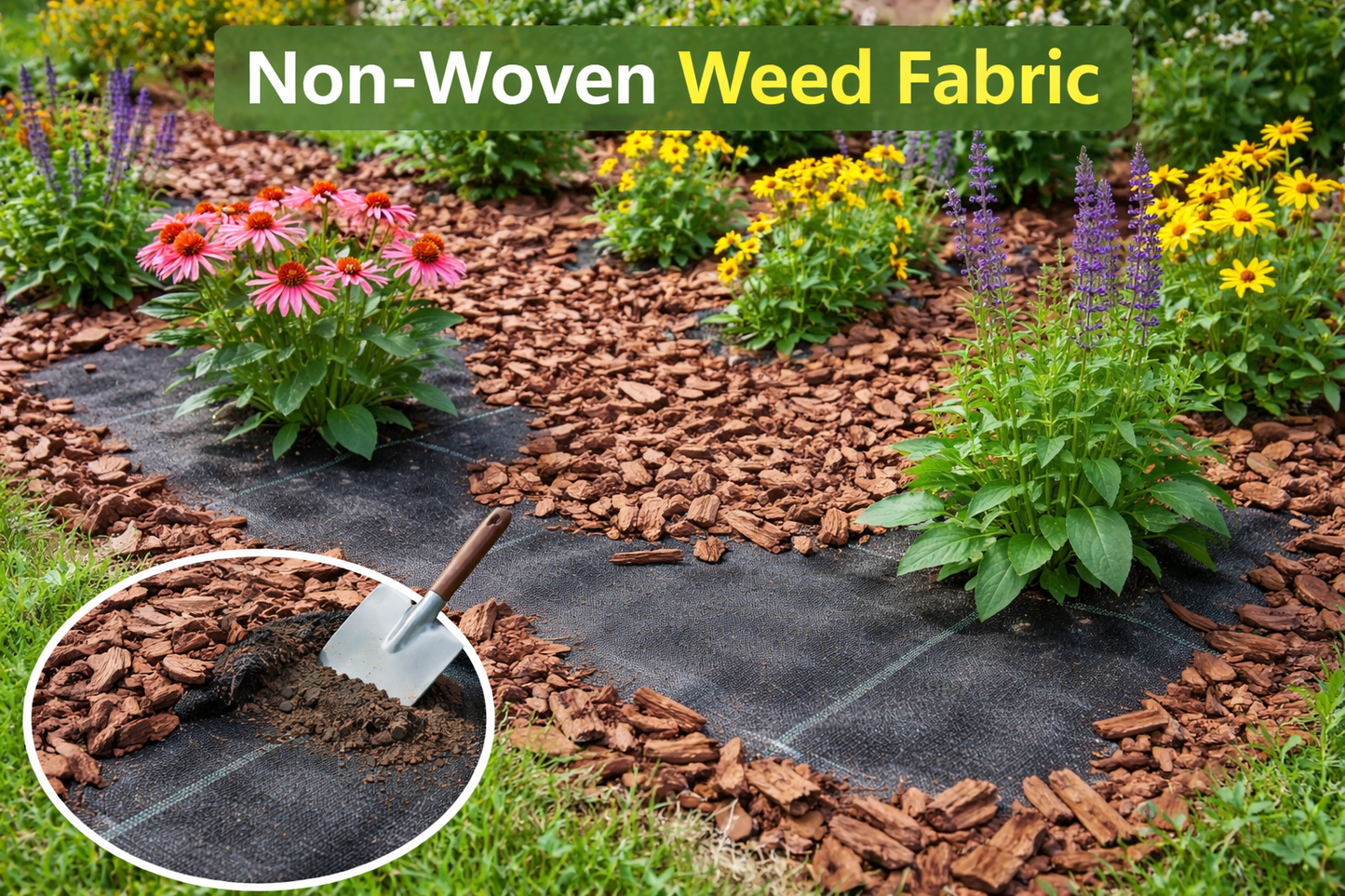 Heavy Duty Weed Control Fabric Ground Cover Membrane UV Resistant & Pegs