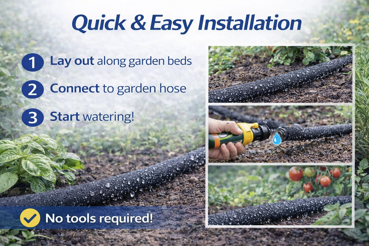 1/2" Soaker Hose Porous Drip Irrigation Pipe Leaky Watering Hose Garden