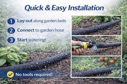1/2" Soaker Hose Porous Drip Irrigation Pipe Leaky Watering Hose Garden