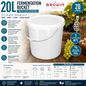 20L Fermentation Bucket with Lid Food Grade Home Brew Brewing Container BPA Free