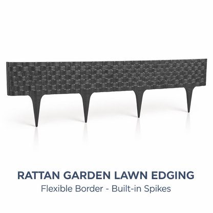 Rattan Garden Lawn Edging Border Flexible Landscape Flower Bed 2.38m DIY