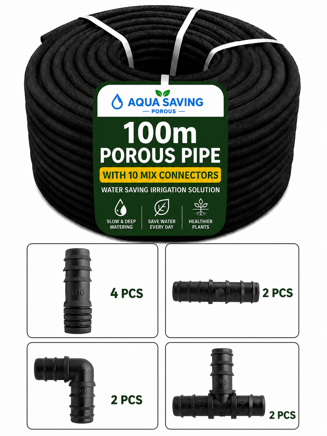 100m Soaker Hose Porous Pipe Garden Irrigation Watering Hose 1/2 Inch