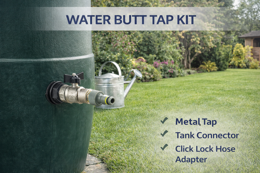 Water Butt Tap Kit Metal Tank Tap Click Lock Connector 1/2 3/4 1 Inch