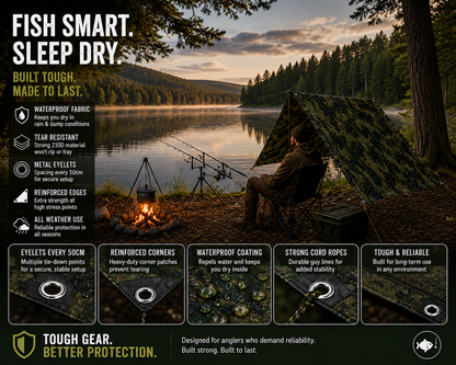 Camo Fishing Shelter Tarp Waterproof Camping Bushcraft Survival Cover