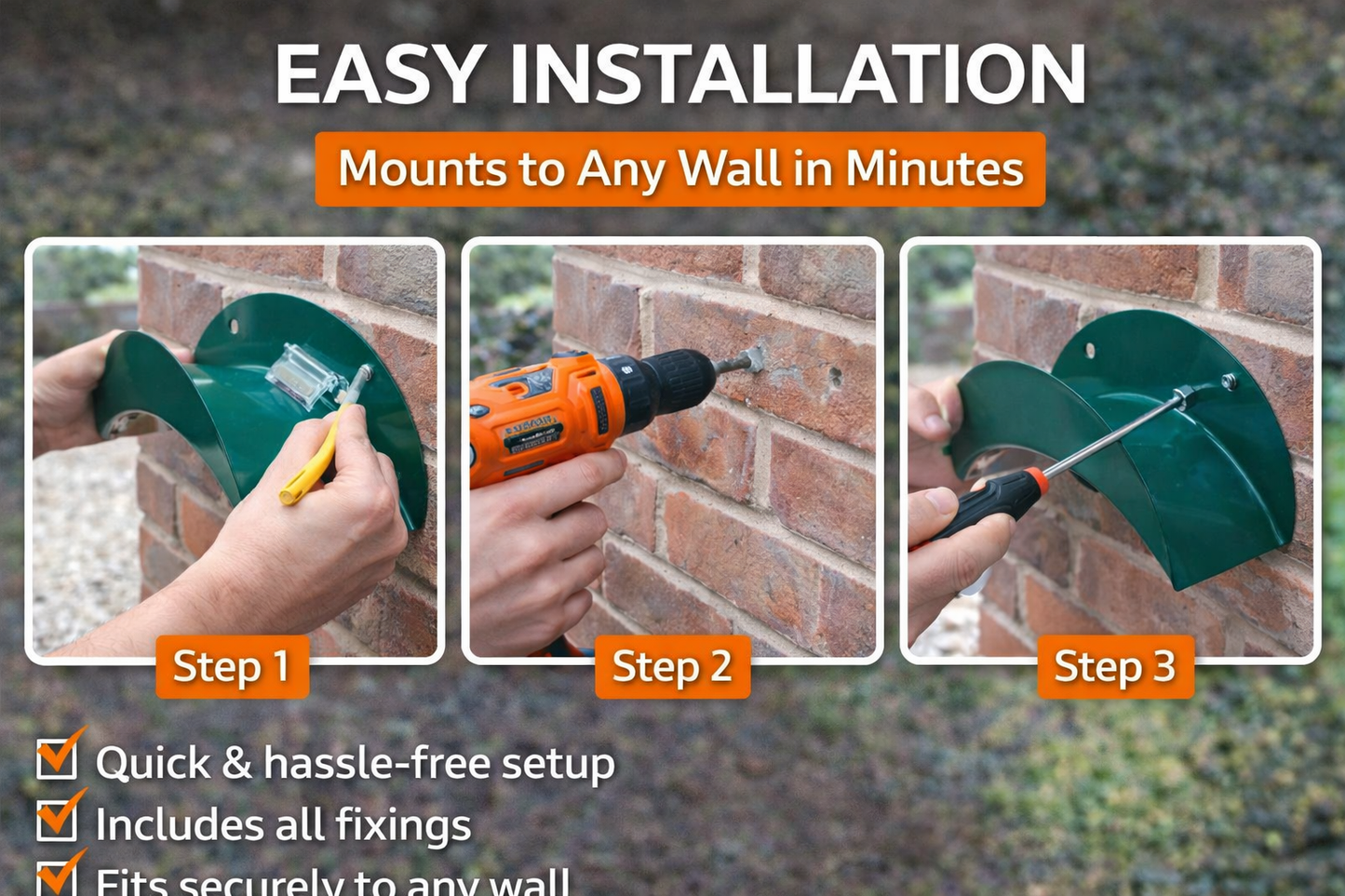 Garden Hose Hanger Wall Mount Heavy Duty Pipe Holder Storage Rack UK