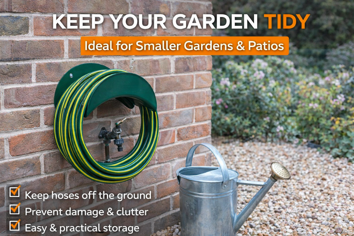 Garden Hose Hanger Wall Mount Heavy Duty Pipe Holder Storage Rack UK