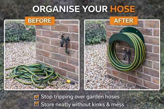 Garden Hose Hanger Wall Mount Heavy Duty Pipe Holder Storage Rack UK