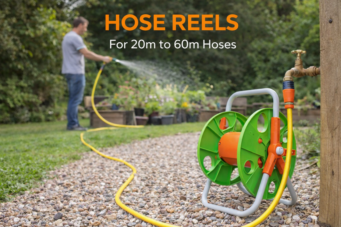 Garden Hose Reel Portable Wall Mounted Hose Winder Storage 20/50/60m