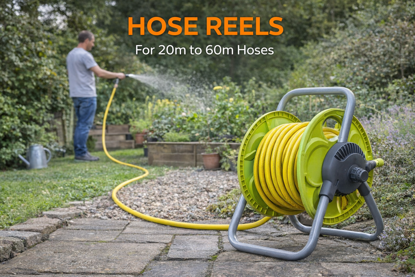 Garden Hose Reel Portable Wall Mounted Hose Winder Storage 20/50/60m