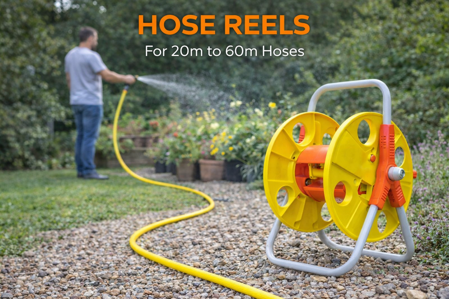 Garden Hose Reel Portable Wall Mounted Hose Winder Storage 20/50/60m