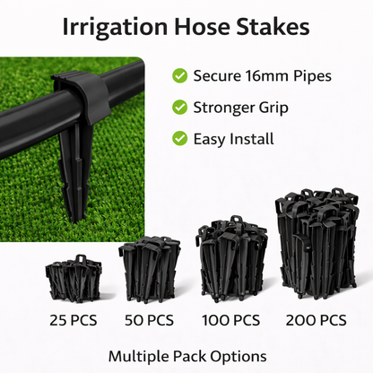 Garden Hose Pegs Stakes Drip Irrigation Holders 25 50 100 200 Pack Soaker Pipe