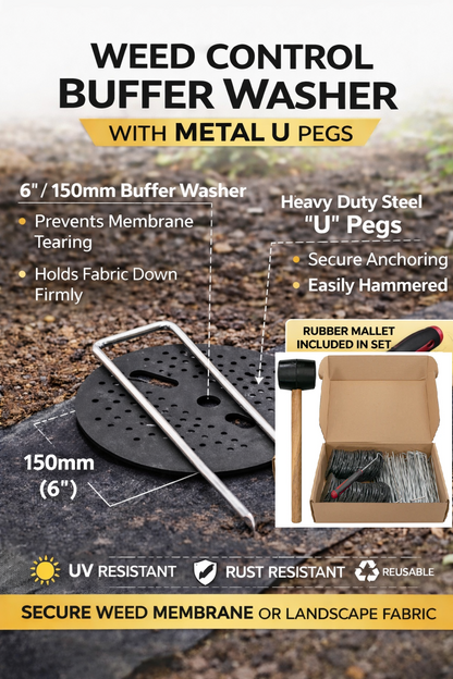 Weed Membrane Pegs Plastic & Metal Fixing Nails Barbed Smooth U Shape Various Sizes
