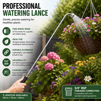Professional Watering Lance Garden Rose Aluminium Long Reach 50 75 90cm