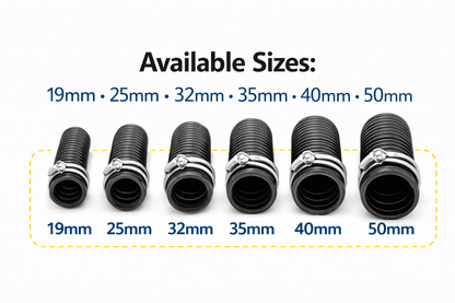 Water Butt Overflow Hose Flexible Drain Pipe Motorhome Caravan Waste 19-50mm