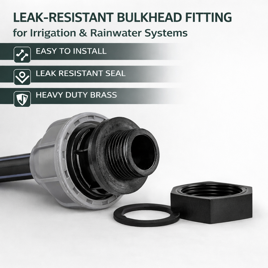 Water Butt Tank Outlet MDPE 20mm 25mm Bulkhead Fitting Connector UK
