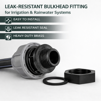 Water Butt Tank Outlet MDPE 20mm 25mm Bulkhead Fitting Connector UK