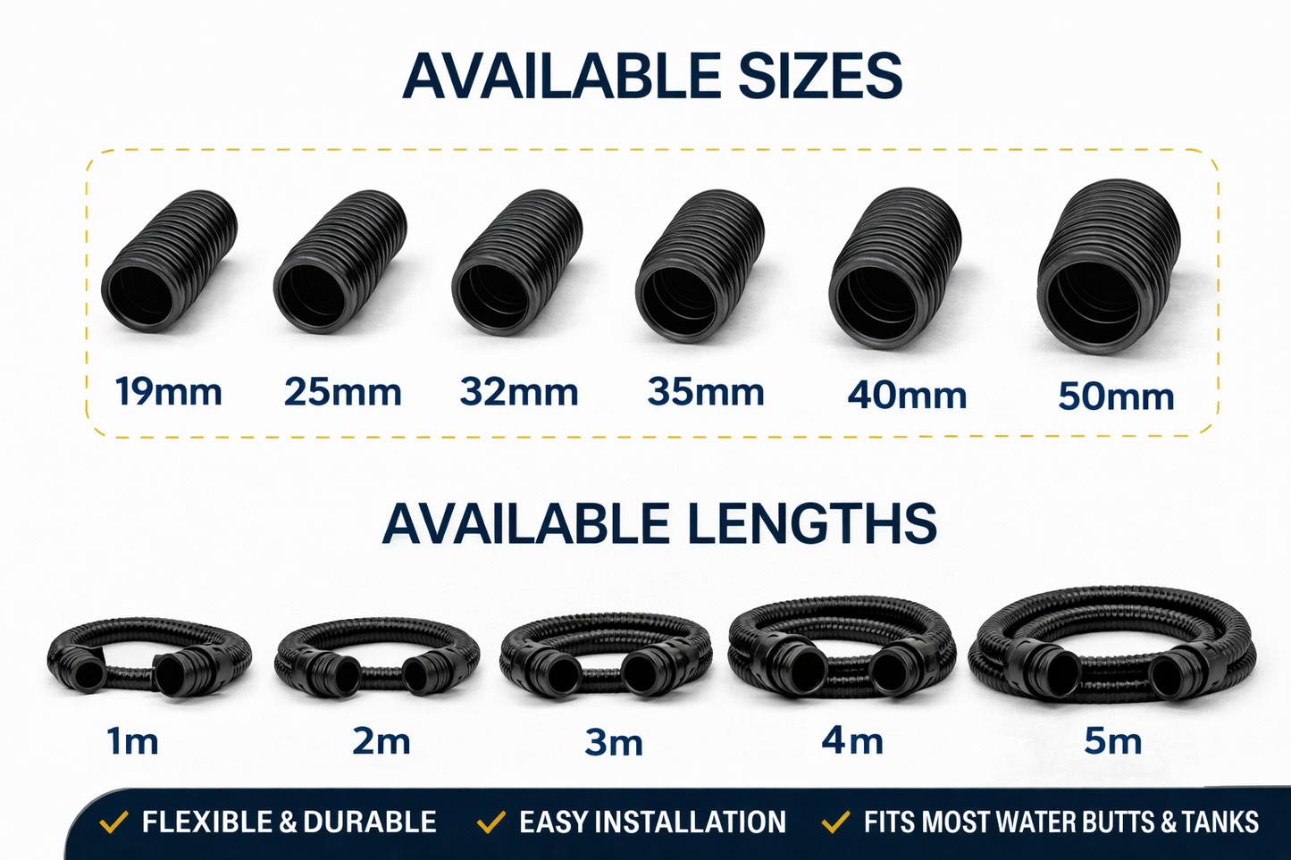 Water Butt Linking Kit Hose Connector Pipe Linking Set 1/2"–2" Tank Adapter UK