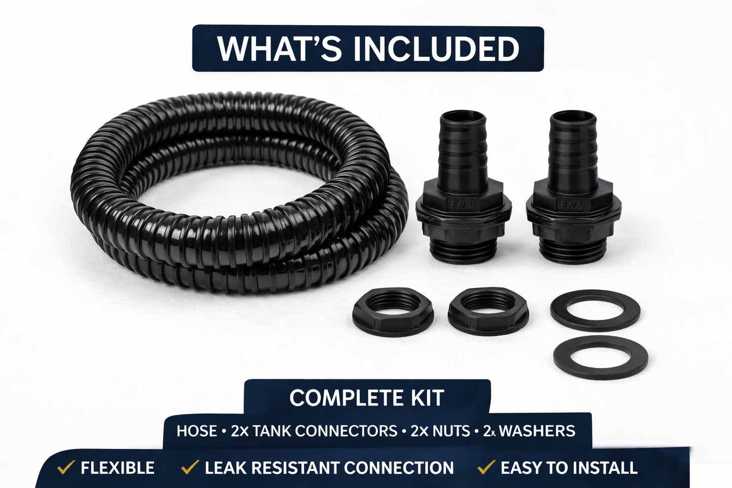 Water Butt Linking Kit Hose Connector Pipe Linking Set 1/2"–2" Tank Adapter UK