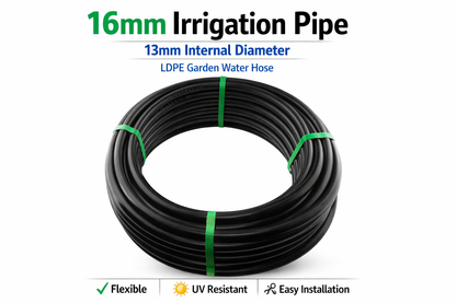 16mm LDPE Garden Irrigation Pipe 13mm ID Water Hose Drip System 10-100m