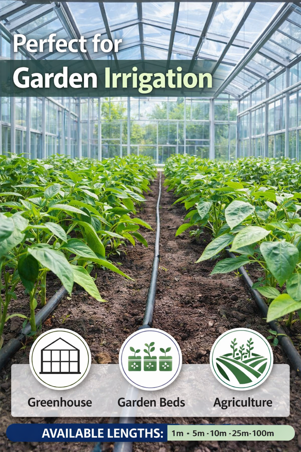 16mm LDPE Garden Irrigation Pipe 13mm ID Water Hose Drip System 10-100m