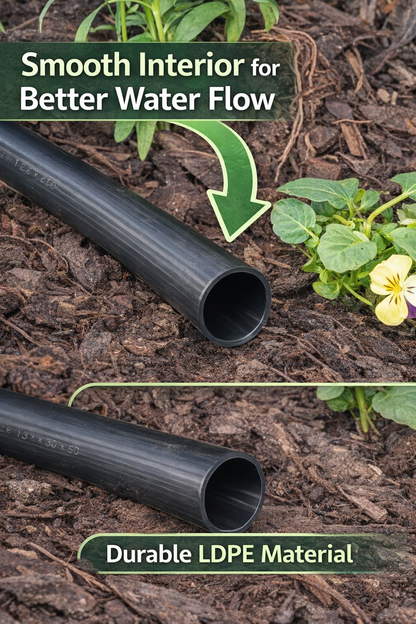 16mm LDPE Garden Irrigation Pipe 13mm ID Water Hose Drip System 10-100m