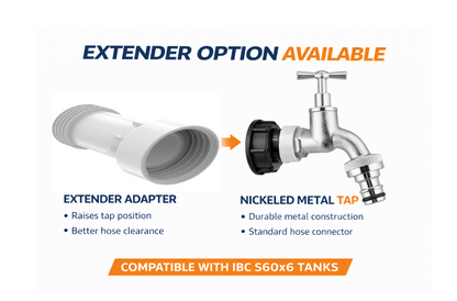 IBC Tank Adapter S60x6 Tap 1/2 BSP Water Tank Outlet Garden Tap Connector Kit