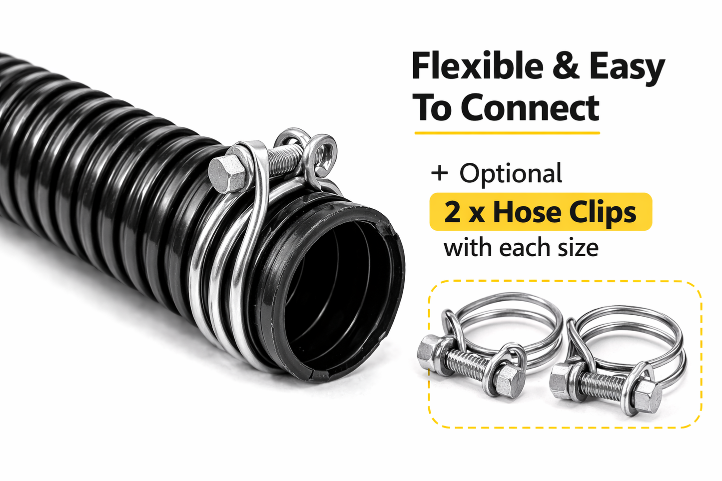 Caravan Motorhome Waste Water Hose Flexible Corrugated PVC Suction Hose