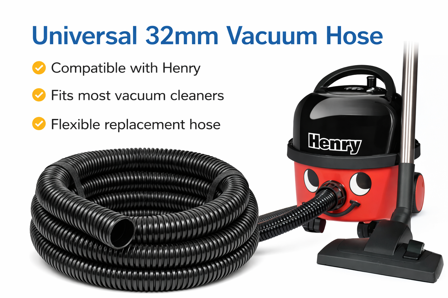 32mm Vacuum Cleaner Hose Replacement Suction Pipe Flexible 2m 3m 4m 5m