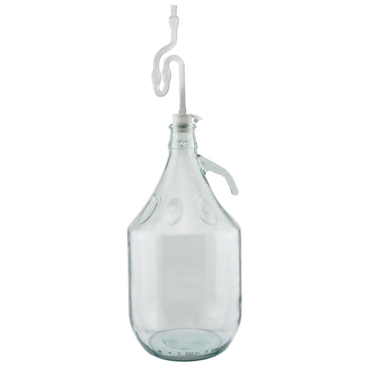Set of 4 Plain 5L Glass Demijohns Complete With Airlock and Bung