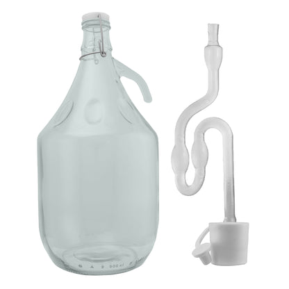 Set of 4 Glass Demijohns 5L Complete with Swing-Top Lid, Airlock, Bung and Tube
