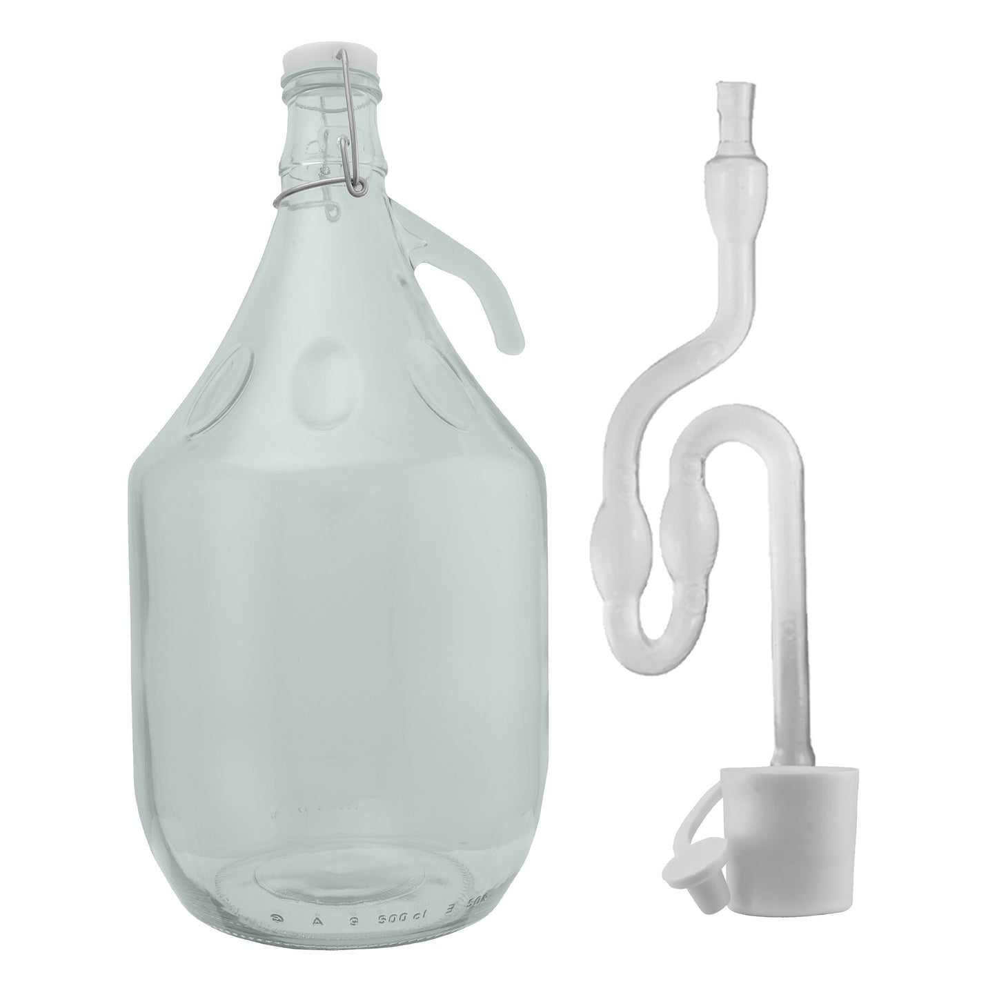 Set of 6 Glass Demijohns 5L Complete with Swing-Top Lid, Airlock, Bung and Tube