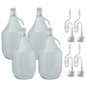 Set of 4 Glass Demijohns 5L Complete with Swing-Top Lid, Airlock and Bung