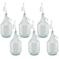 Set of 6 Plain 5L Glass Demijohns Complete With Airlock and Bung