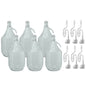 Set of 6 Glass Demijohns 5L Complete with Swing-Top Lid, Airlock and Bung