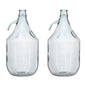 Set of 2 Plain 5L Glass Demijohns