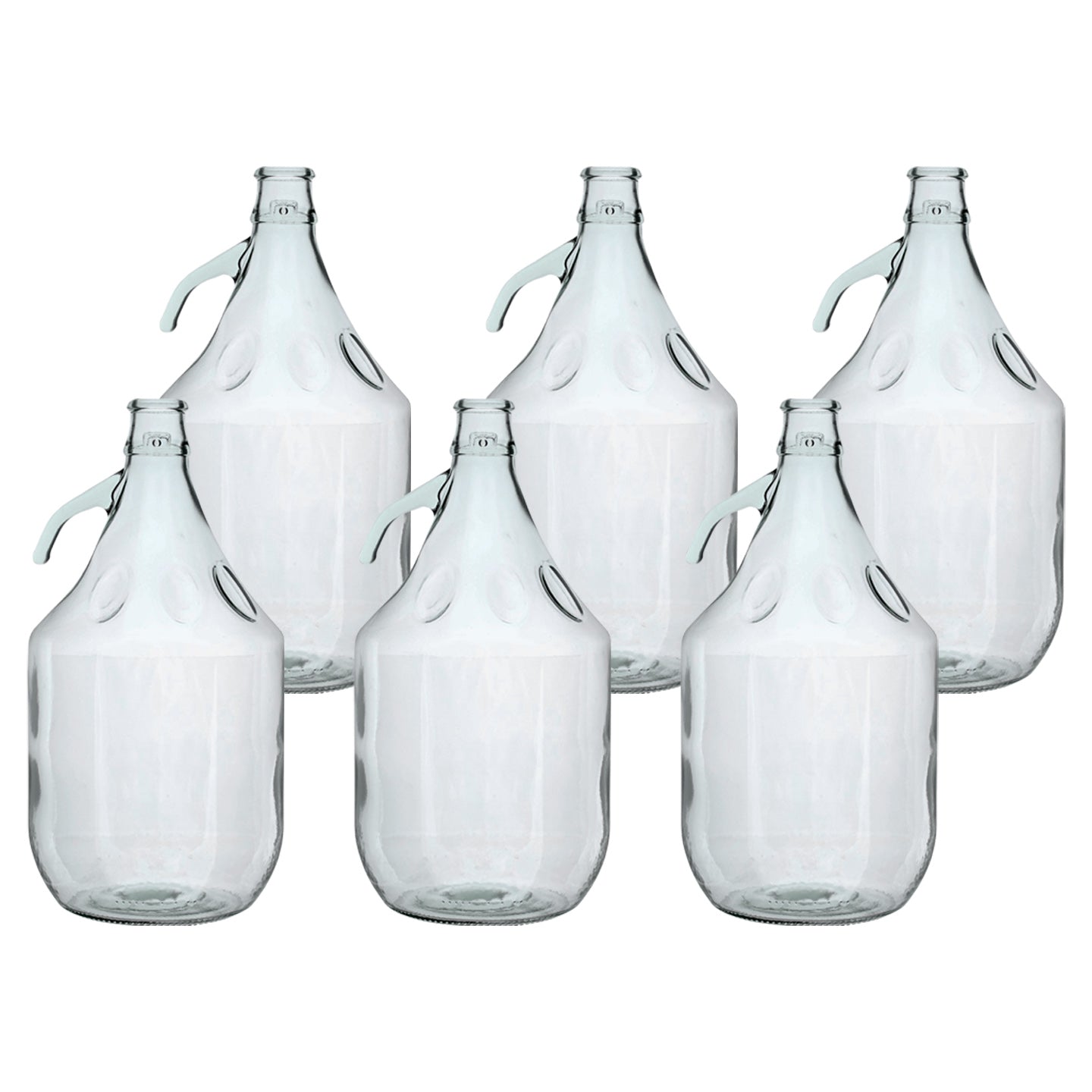 Set of 6 Plain 5L Glass Demijohns