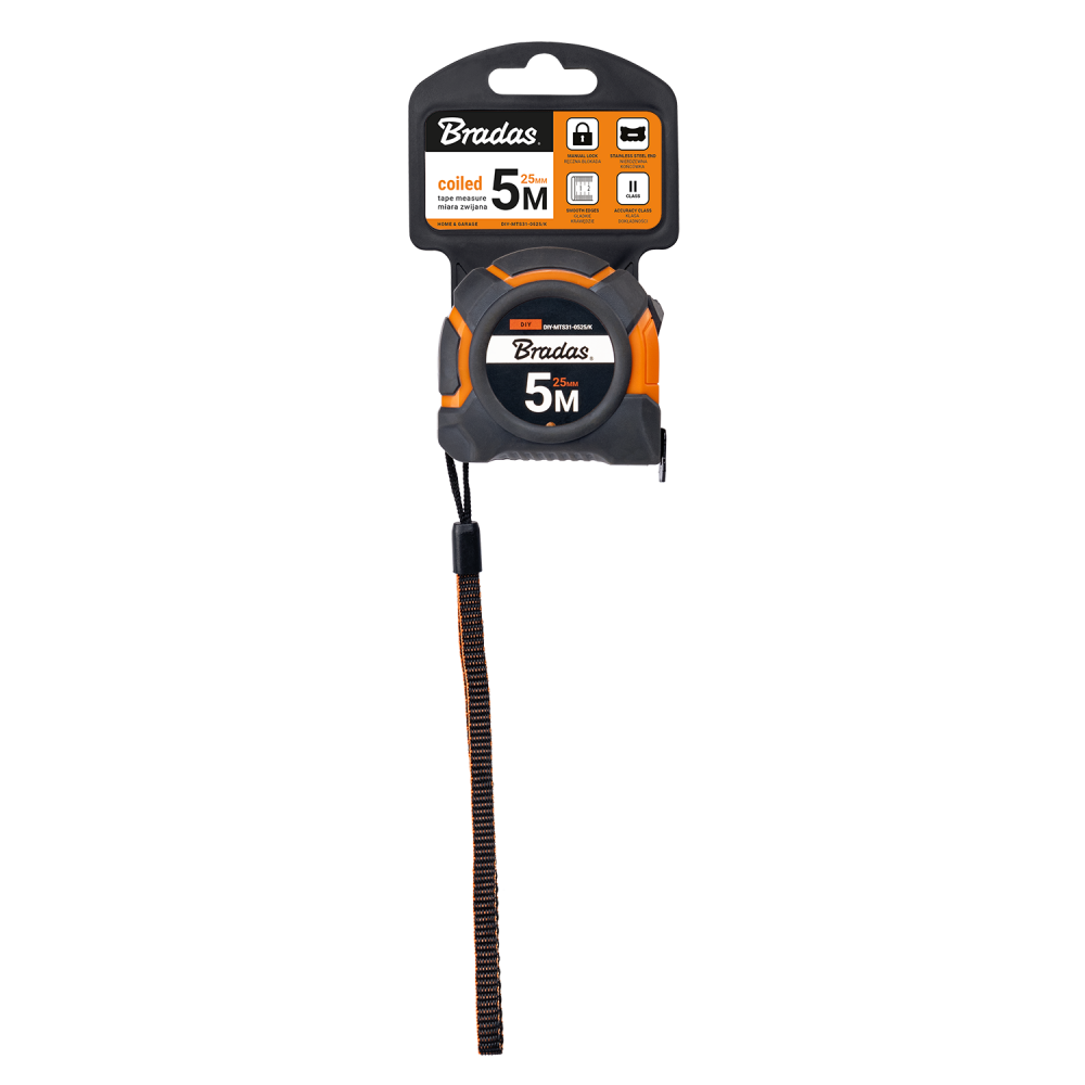 25mm Wide Retractable Measuring Tape with Belt Clip (5m-10m)