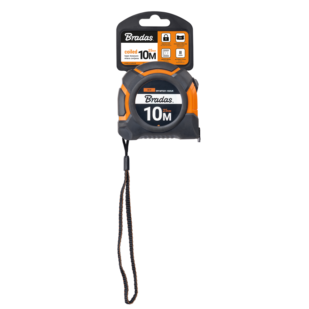25mm Wide Retractable Measuring Tape with Belt Clip (5m-10m)