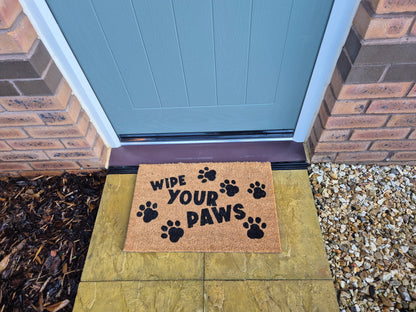 Entrance Mat 60x40 cm – “Wipe Your Paws” Design (D2)
