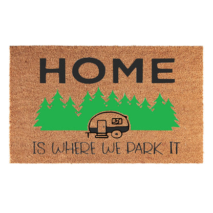 Entrance Mat 60x40 cm – “Home Is Where We Park It” Design