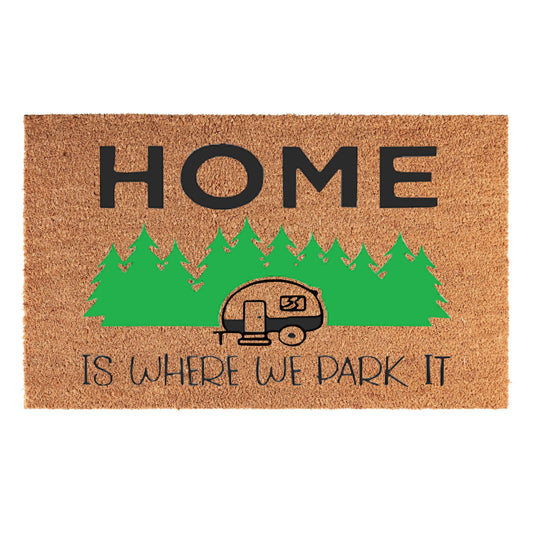 Entrance Mat 60x40 cm – “Home Is Where We Park It” Design